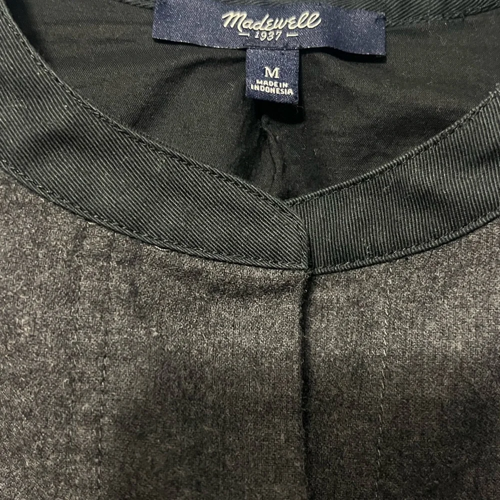 Madewell Charcoal Gray Madewell Women's Gray Flannel Latitude Shirtdress Tunic - Picture 5 of 7